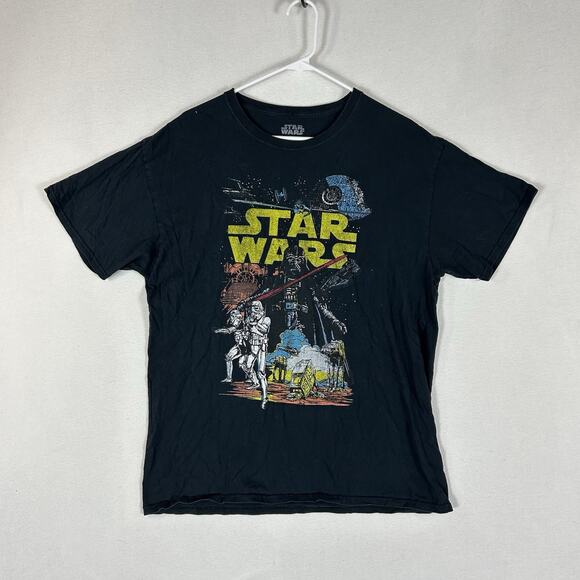 FifthSun Star Wars Lord Darth Vader Retro Spellout Shirt Mens Large Tee Black - Picture 1 of 7